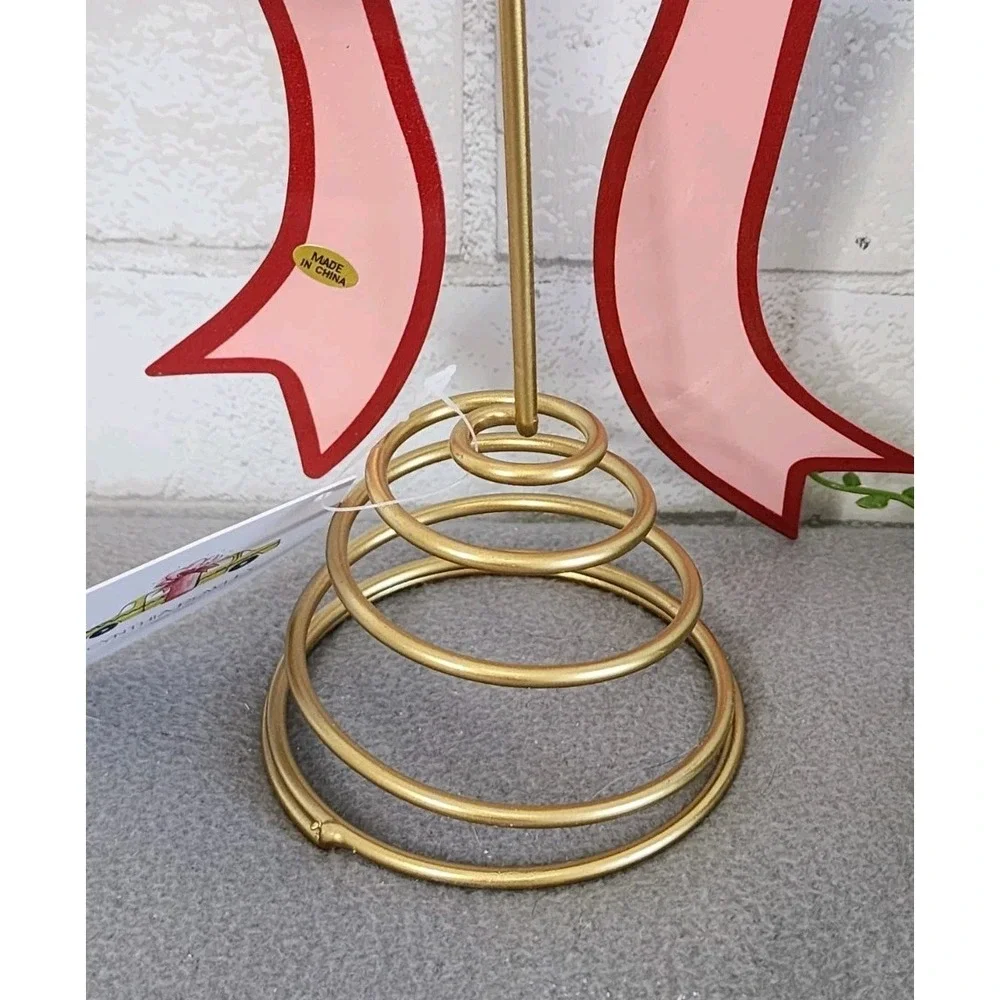 Pink Red Metal Bow Christmas Valentines Day‎ Tree Topper 11